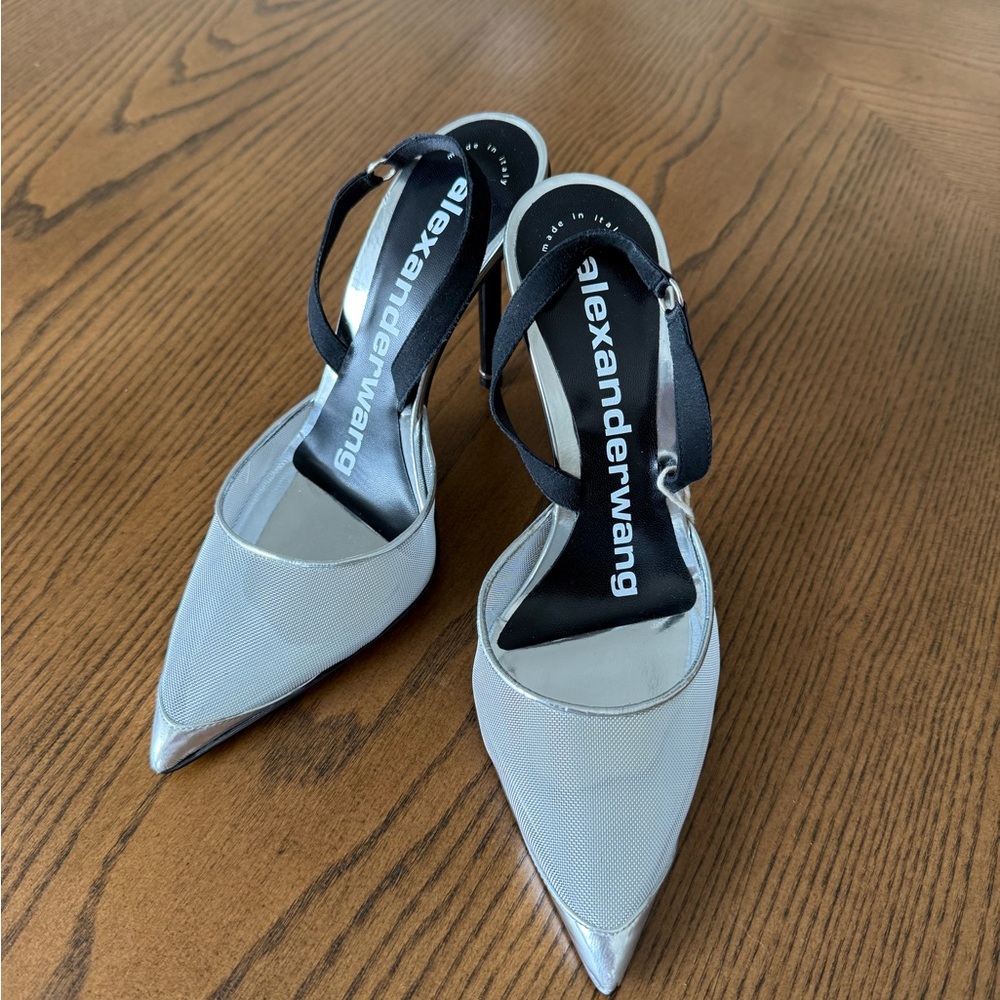 Alexander Wang Women's Silver and Black Heels
